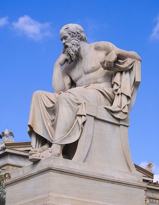 Socrates in front of the Academy in Athens