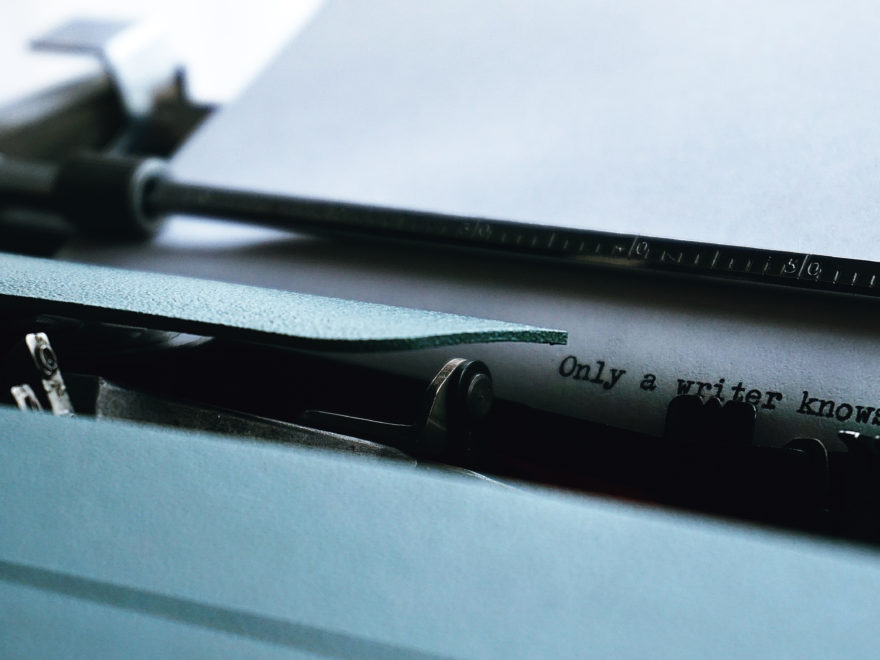 typwriter saying only a writer knows