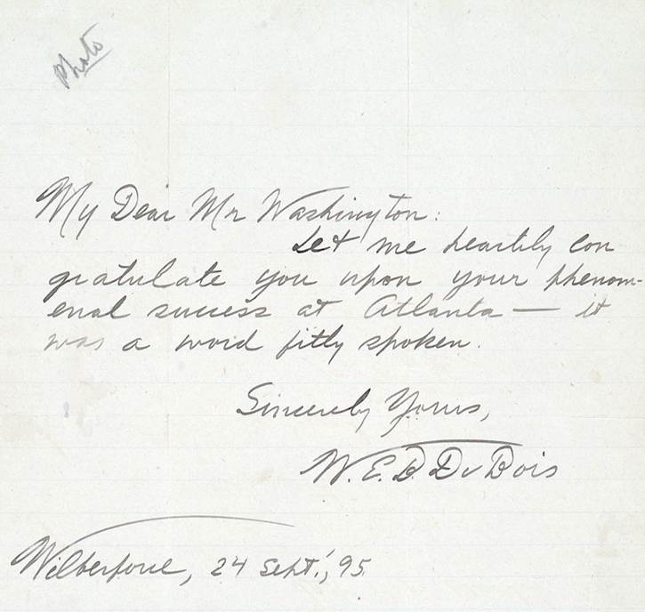 Letter from DuBois to Washington